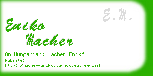 eniko macher business card