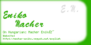 eniko macher business card